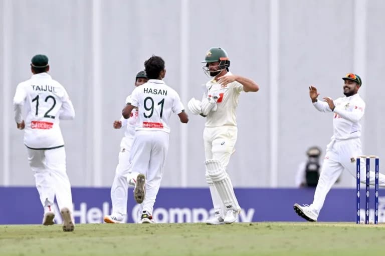 Bangladesh quick Hasan reduces Australia to 74-4 at lunch